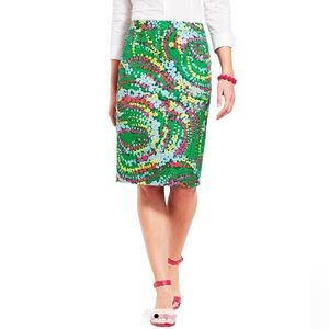 Talbots Women’s Green Multicolor‎ Floral Print Pencil Skirt Size 10P